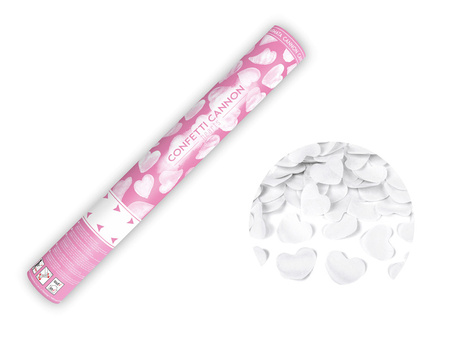 Tuba z sercami, biały, 40cm