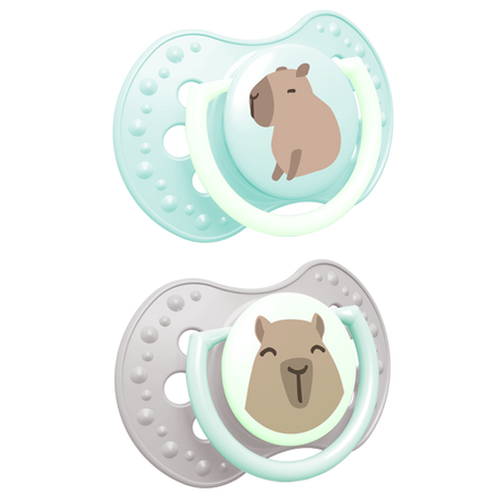 Lovi Smoczek silikonowy dynamiczny 18 m + 2 szt CapiChill Boy 