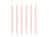Świeczki urodzinowe gładkie, jasny różowy, 14cm (1 op. / 12 szt.)