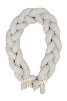 Babymatex Ochraniacz do łóżeczka Warkocz Muślin Szary dł. 200cm