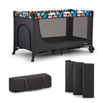 Kinderkraft Łóżeczko turystyczne 2w1 JOY 2 Happy - shapes