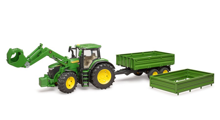 Bruder 03155 Traktor John Deere 7R 350 z ładowaczem i przyczepą