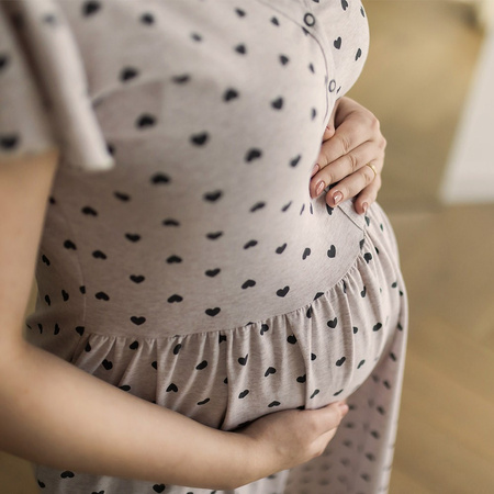 Eevi Koszula ciążowa Linda beżowa w serduszka XXL