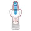 Canpol babies Butelka standardowa wąska z uchwytami 250 ml CUTE ANIMALS różowa