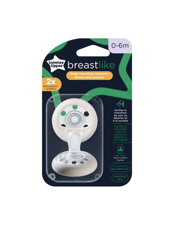 Tommee Tippee Smoczek uspokajający Breast like 0-6m, 2 szt.