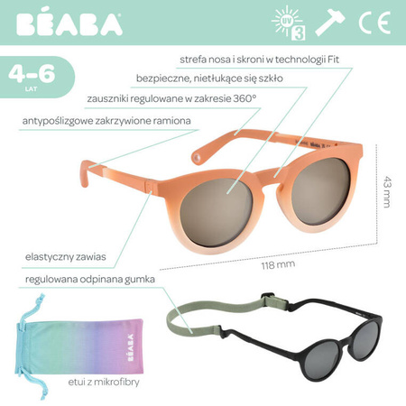 Beaba Okulary przeciwsłoneczne dla dzieci 4 - 6 lat Sunshine - Rainbow orange