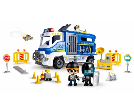 PinyPon Action - Zestaw „Furgon policyjny” z 2 figurkami i akcesoriami