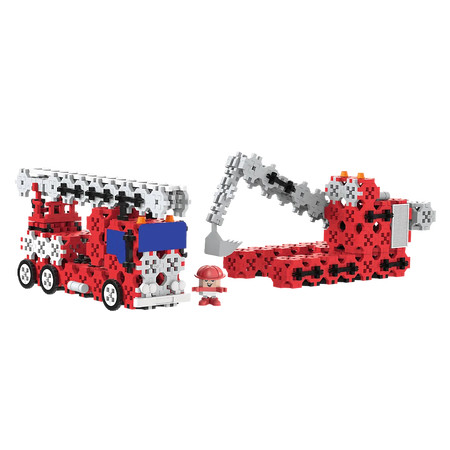 Zestaw klocków Connect 2w1: Straż Pożarna / Koparka gąsienicowa