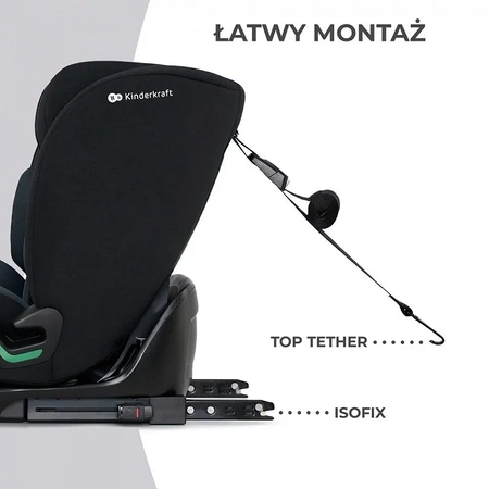 Kinderkraft Fotelik Samochodowy Oneto3 i-Size (76 -150 cm) Graphite Black