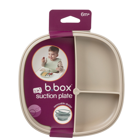 B.Box Talerzyk z przyssawką dla dzieci - trójdzielny 2w1 Latte