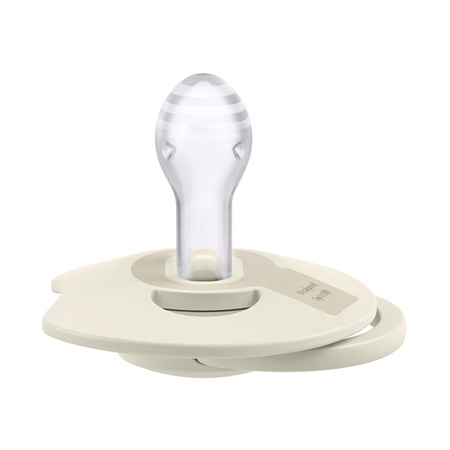 LOVI Smoczek silikonowy dynamiczny Prime 18 m + 2 szt. Coconut/Ivory