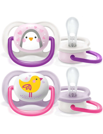 Philips Avent Smoczek uspokajający Ultra Air Animals 0-6 girl