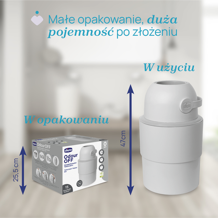 Chicco Teleskopowy kosz na pieluchy Oliwkowy