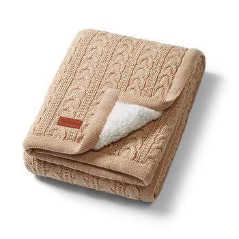 Babyono Kocyk bawełniany z ociepleniem Beżowy