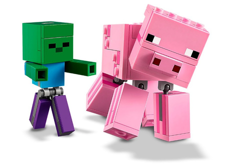 Minecraft BigFig - Świnka i mały zombie Lego Minecraft 21157