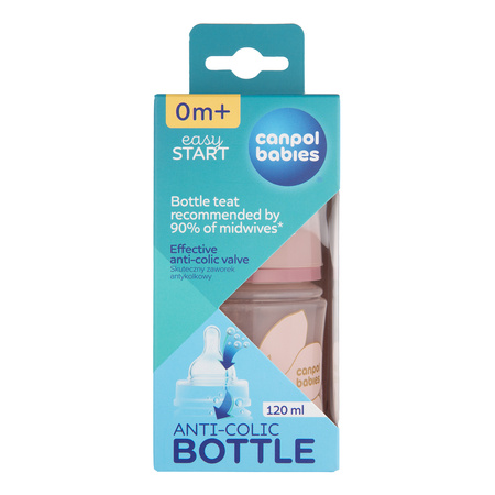 Canpol Babies Butelka antykolkowa EasyStart 120ml GOLD