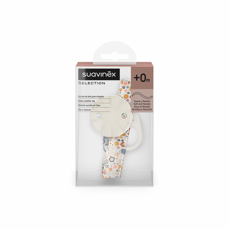 Suavinex Klips do smoczka z tasiemką Wonderland Beżowy