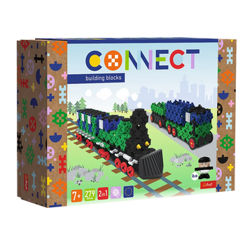 Zestaw klocków Connect 2w1: Pociąg / Ciężarówka z przyczepą