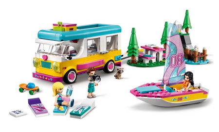 Leśny mikrobus kempingowy i żaglówka Lego Friends 41681