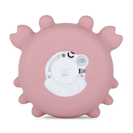 PETITE&MARS Silikonowy termometr cyfrowy do kąpieli Crab Caleb Dusty Rose