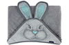 Texpol Bambusowe Okrycie kąpielowe 85x85 cm Króliczek szare,mięta