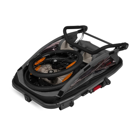 Lionelo Cama podwójna przyczepka rowerowa, wózek spacerowy Graphite