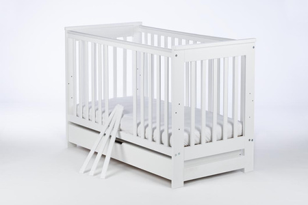 DREWEX Łóżeczko tapczanik EVA Białe + szuflada