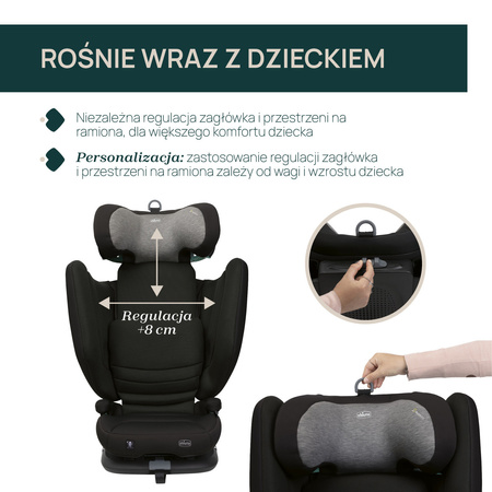 Chicco Fotelik samochodowy Fold&Go S i-Size Posh Black od 100 cm