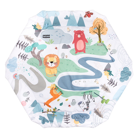 Canpol babies Mata edukacyjna do zabawy kojec dla dzieci 0m+ SAFARI