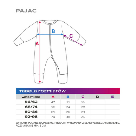 Eevi Pajac z wełny Merino beżowy 56 - 62