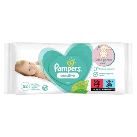 Pampers Sensitive chusteczki nawilżane dla niemowląt 52 szt.