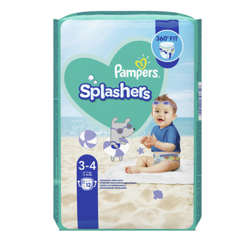 Pampers Splashers Pieluchy jednorazowe do pływania rozmiar 3 - 4, 6 -11 kg 12 szt