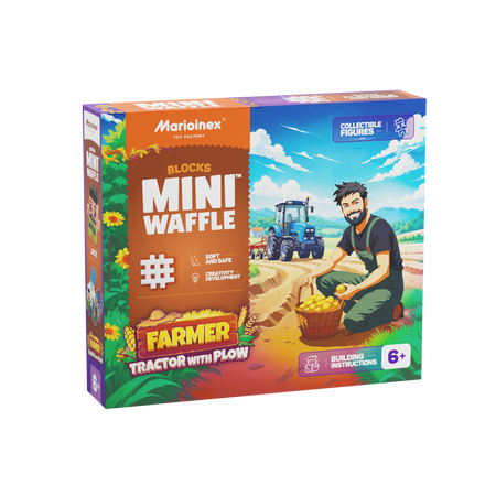 Marioinex Mini Waffle Farmer - Traktor z pługiem