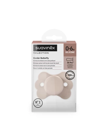 Suavinex Smoczek silikonowy fizjologiczny SX Pro Motylek 0-6m Różowy