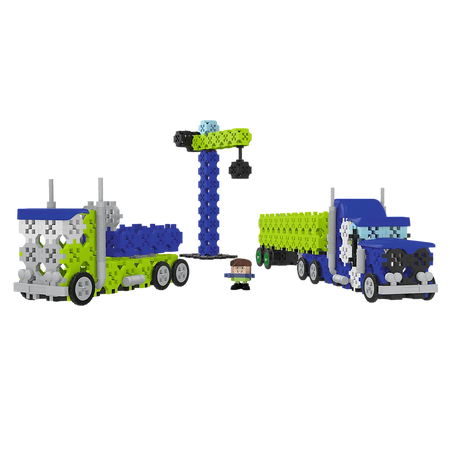 Zestaw klocków Connect 3w1: Ciężarówka / Plac budowy