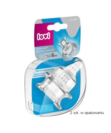 Lovi SUPER vent 18/753 6m+ KASZKA 2 szt Dynamiczny smoczek do karmienia