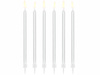 Świeczki urodzinowe gładkie, biały, 14cm (1 op. / 12 szt.)