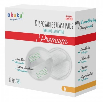 Akuku Wkładki laktacyjne Premium, ultraslim A0354