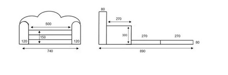 Albero Mio Sofka dla dzieci Chmurka Velvet Wrzos V112