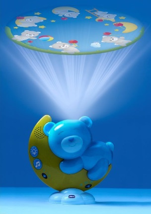 Projektorem z baldachimem 3 w 1 Next2Moon Chicco (niebieski)