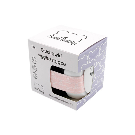 SafeTeddy Wygłuszające słuchawki ochronne dla niemowląt różowe 0m+