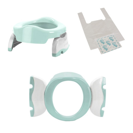 Potette Plus 2w1 Nocnik dla dziecka i nakładka na toaletę, miętowo-biały