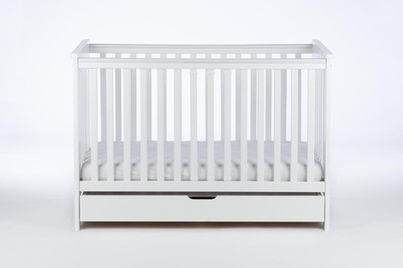 DREWEX Łóżeczko tapczanik EVA Białe + szuflada