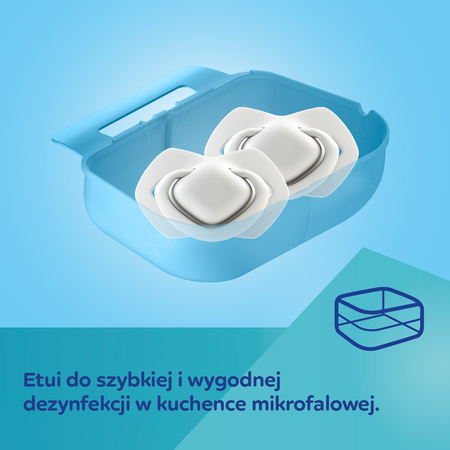 Canpol Babies Smoczek silikonowy Light touch 0-6m symetryczny świecący w ciemności Sleepy Koala 2 szt. Różowy