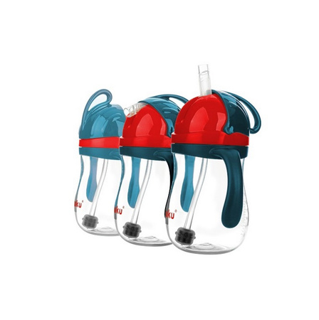 Akuku Bidon ze słomką z odważnikiem blue/red A0164