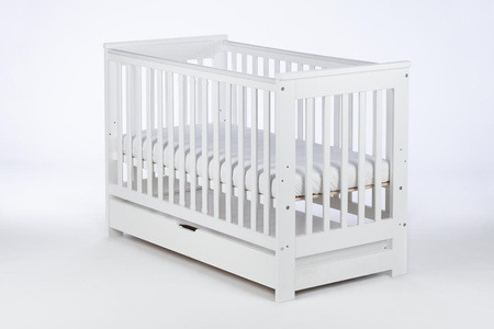 DREWEX Łóżeczko tapczanik EVA Białe + szuflada