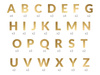 Baner Alfabet, złoty, 14cm (1 op. / 63 szt.)