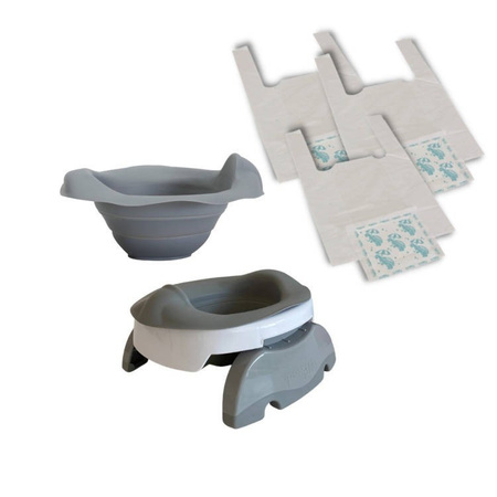 Nocnik Potette Plus Zestaw wielofunkcyjny z akcesoriami, biało-szary