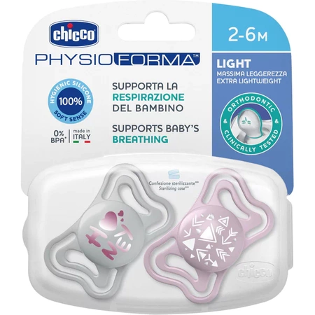 Chicco Smoczki uspokajające PhysioForma Light  2 - 6 m