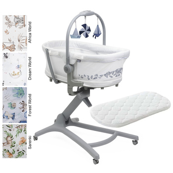 Chicco Baby Hug Pro 5w1 White Cream + materacyk i prześcieradło